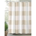 thumbnail image 3 of Beige Plaid Waterproof Fabric Shower Curtain, Spring Summer Farmhouse Buffalo Checkered Shower Curtain for Bathroom Curtains Bathtubs Hotel Washable Shower Curtains with 12 Hooks Stall 48x72in, 3 of 6