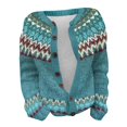 thumbnail image 4 of iHPH7 Fair Isle Sweater Women Travel Sweater Open Front Cardigan for Women Fall Cardigans for Women Fall Fashion Soft Cardigans for Women Button Up Cardigans for Women Sky Blue XXL, 4 of 4