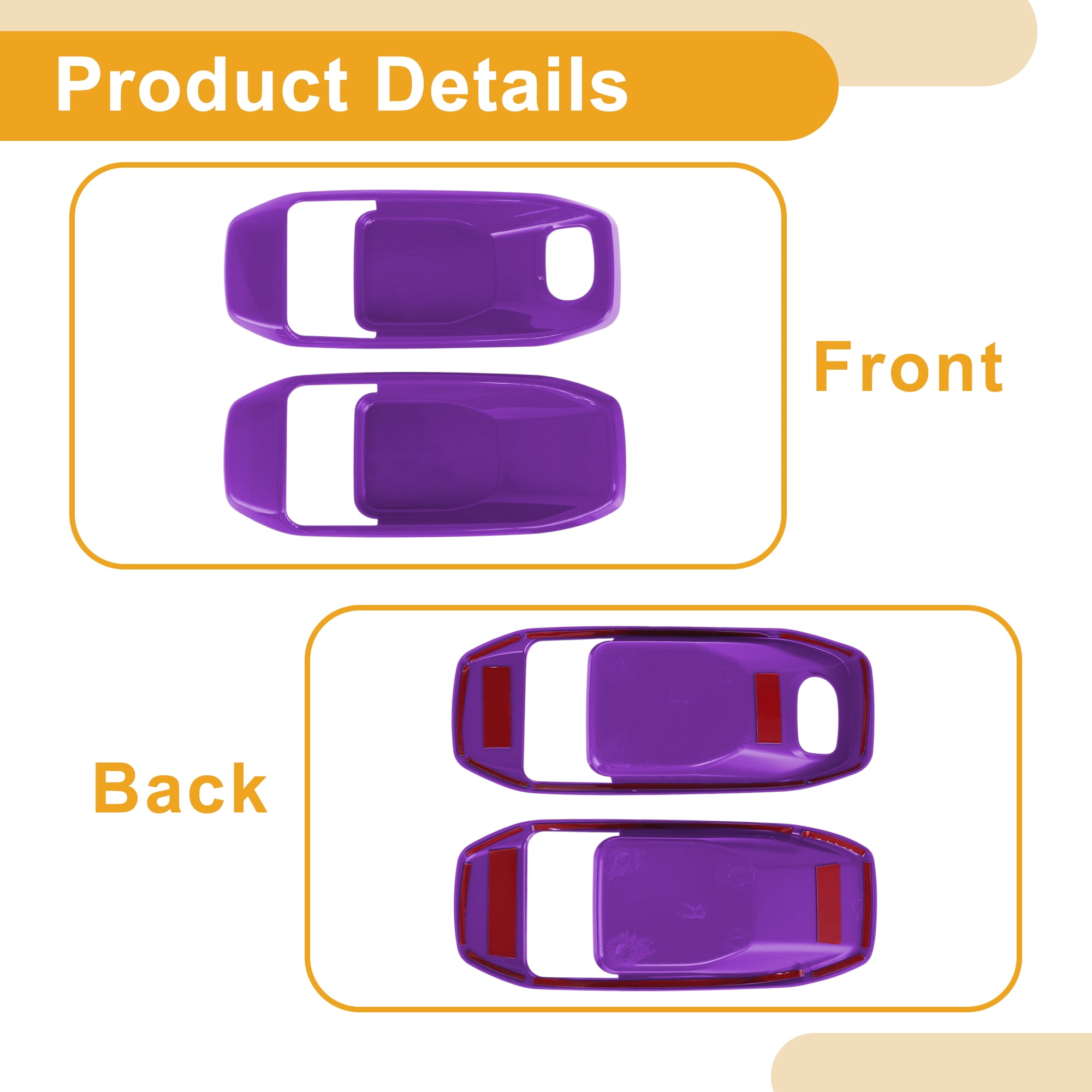 Interior Door Handle Bowl Cover Trim for Jeep Wrangler Gladiator JT 2DR 2018-2024 Inner Door Handle Decoration Frame Trim Purple ABS 2 Pcs