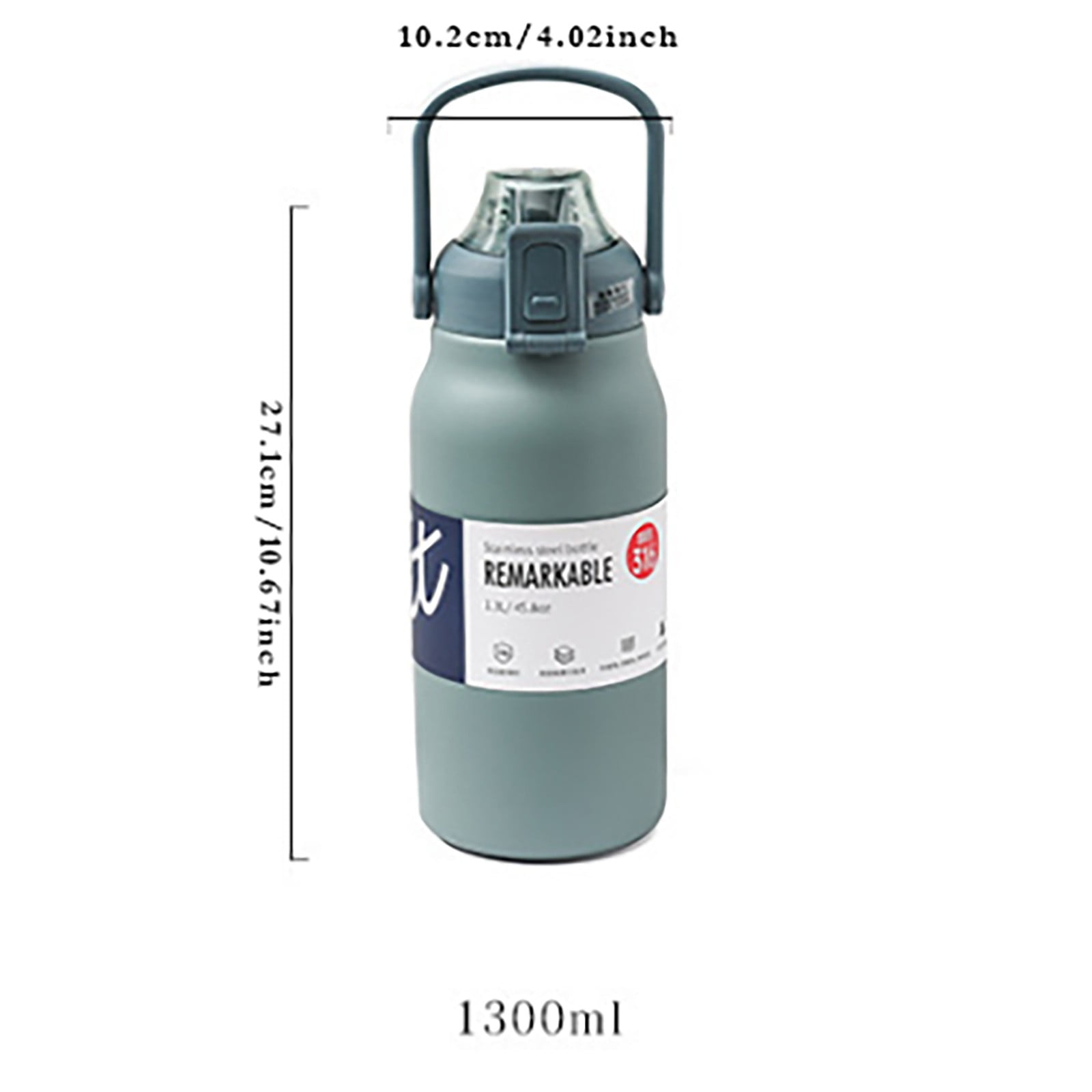witspace Insulated Water Bottle, Thermal Vacuum Cups for Hot and Cold Drinks, BPA Free Cute Stainless Steel Leak-proof Flask for Boys and Girls School Indoor Outdoor Sports (60oz, 1700ml)