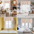thumbnail image 5 of Orange Gray Botanical Kitchen Curtain Valances for Windows Farmhouse Short Curtains, Pastoral Spring Summer Leaf Aesthetics Rod Pocket Valance Curtain for Bedroom Cafe Living Room 54"x18", 5 of 8