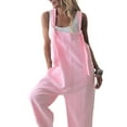 thumbnail image 3 of Innerwin Combinaisons Couleur Unie Combishort Sans Manches Jambes Larges Rose P, 3 of 9