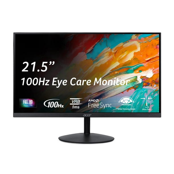 Monitor Acer Ultra Slim FHD IPS Negro Tecnología AMD FreeSync 100 Hz 1ms Puertos HDMI y VGA