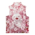thumbnail image 5 of Yuyamidu Cherry Blossom Cat Vest for Toddler Girls 4T Zip Up Fuzzy Fleece Vest with Pockets Fall Winter Warm Outerwear Warm Sleeveless Jacket for Outdoor Play, 5 of 6
