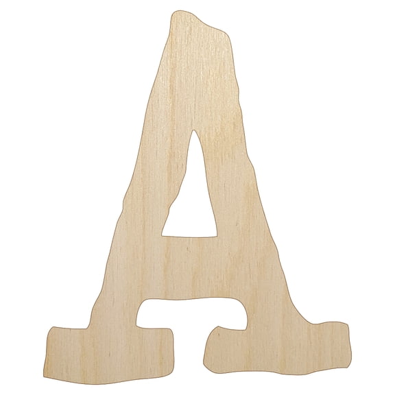 Letter A Uppercase Cute Typewriter Font Wood Shape Unfinished Piece Cutout Craft DIY Projects - 4.70 Inch Size - 1/8 Inch Thick