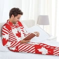 thumbnail image 6 of Yiaed Maple Leaves1 Print Men’s Pajamas Set - Long Sleeve Button Down Sleep Shirt and Pajama Bottoms Sleepwear Set Mens Pjs Sets Men's Pajama Bottoms-Medium, 6 of 7