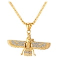 thumbnail image 1 of EeaseMX Collar de circonitas estilo hip hop retro con fe religiosa, de acero, decorativo para hombre (con cadena), 1 of 7