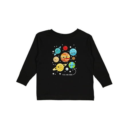 

Inktastic Cute Planets Kawaii Planets Space Cosmos Stars Gift Toddler Boy or Toddler Girl Long Sleeve T-Shirt