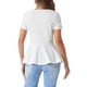 thumbnail image 3 of INSPIRAR CHIC Blusa de Peplum de Manga Corta con Cuello Redondo para Mujeres Primavera Verano Talla XL Blanca, 3 of 5