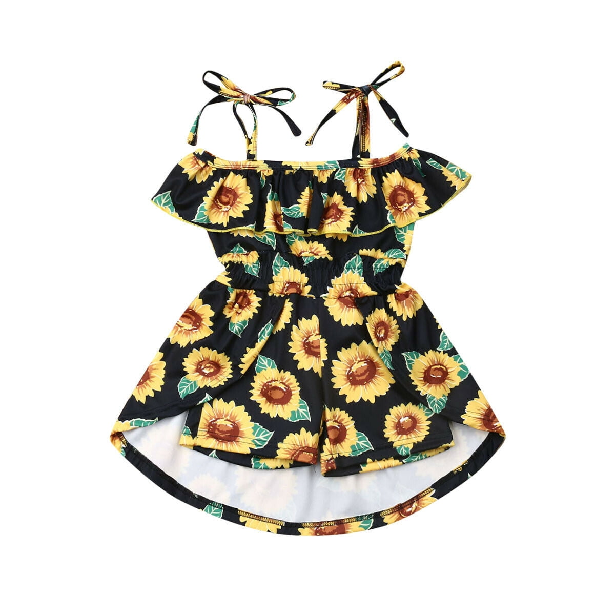 Ma&Baby Summer Toddler Kids Baby Girl Clothes Sunflower Romper
