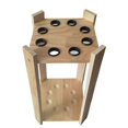 thumbnail image 1 of Solid wood pool cue rack square 8 hole floor standing rod holder for billiard, 1 of 4