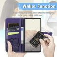 thumbnail image 4 of Wallet Case for Samsung Galaxy S23 FE (NOT S23) for Women Girls, Shiny Butterfly Flower PU Leather Cover with Card Slot Holder Flip Phone Case for Samsung S23 FE Rhinestone Deep Purple, 4 of 17