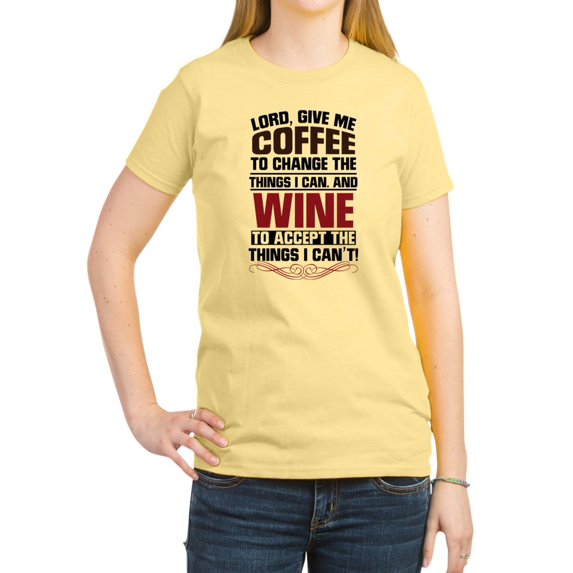 CafePress - Coffee And Wine Women's Classic T Shirt - Women's Classic T-Shirt