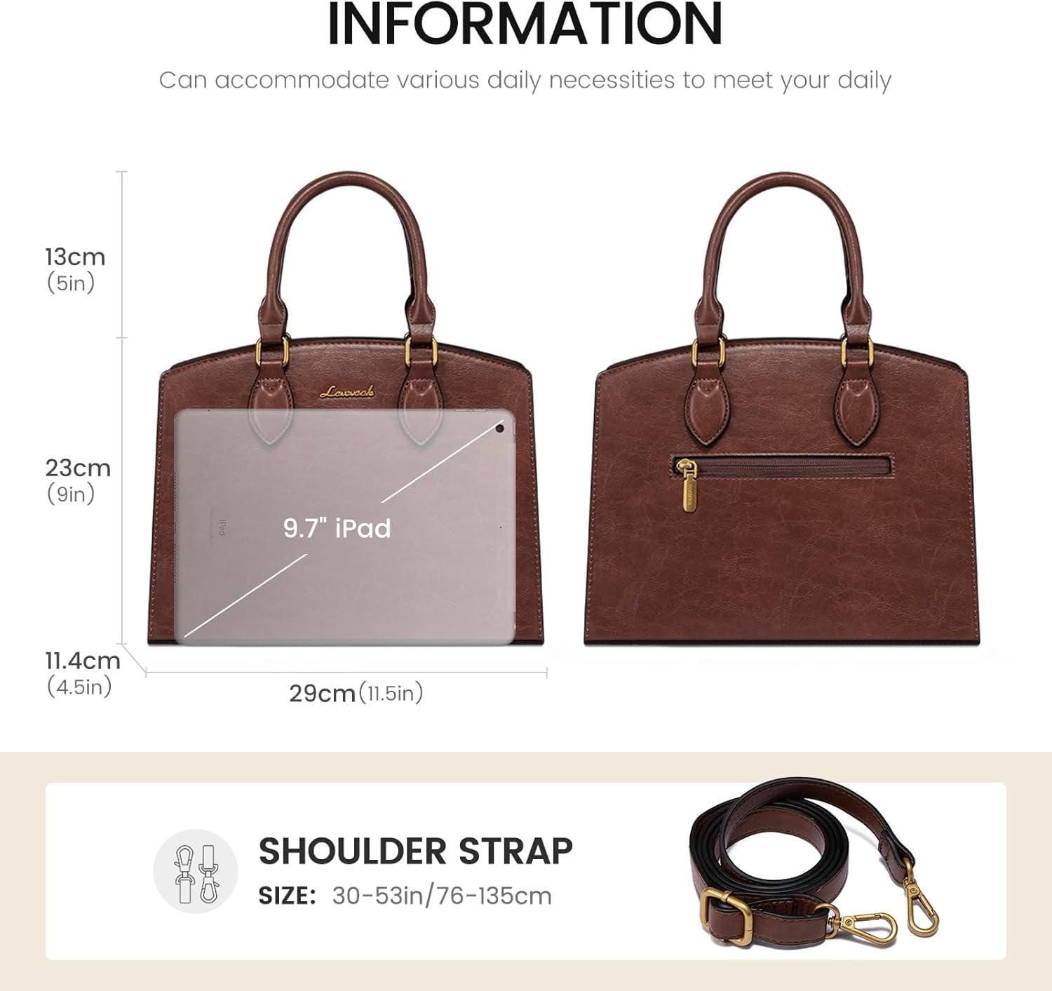 LOVEVOOK Purses and Handbags for Women, Vintage Tote Shoulder Bag Trendy, PU Leather Satchel Bag, Medium Ladies Hand Bag