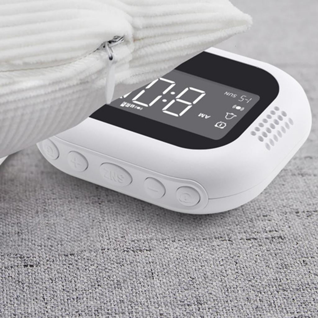 WE-POLUJ Rechargeable Vibrating Alarm Clock with Adjustable Vibration Level and Sound 2 Alarm Snoozes Function for Heavy Sleepers