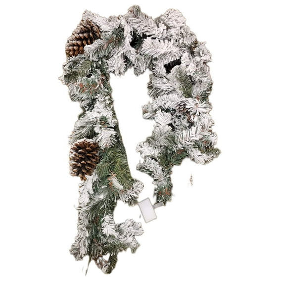 Deluxe Snowy Balsam Garland 6ft - Ashland Design