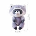 thumbnail image 2 of Raccoon Stuffed Animal with Magnetic Base, 5 Inches, Gray and White Plush, for Office Desk and Cubicle, Plush Toys Decoration, 2 of 5