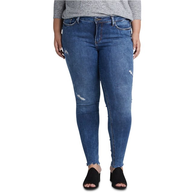 Silver Jeans Mujer Elyse Skinny Fit Jeans, Azul, 16 Silver Jeans Skinny Fit