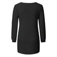 thumbnail image 5 of Sevevn Women V Neck Fuzzy Fleece Pullover Sweater Soft Long Sleeve Warm Plush Tops Casual Loose Fit Winter Fall Knit Blouse Black XL, 5 of 7
