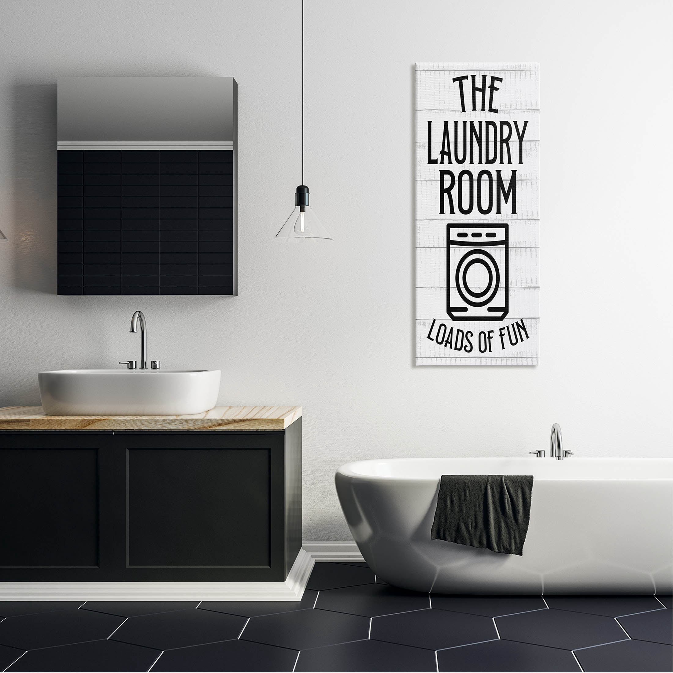 Stupell Industries Vintage Laundry Room Loads Of Fun Graphic Art Gallery Wrapped Canvas Print Wall Art, Design by Kim Allen
