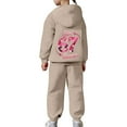 thumbnail image 4 of XAOFW Kids 6 7 Outfits Girls Fashion Long Sleeve Hoodie Jogger Cute Number Printed Pullover Tracksuit Soft Breathable Party Night Sets, 4 of 7