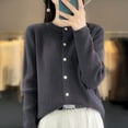 thumbnail image 2 of Cardigan Sweaters for Women, Yigetop Women's Flare Button Front Cardigan Sweater Standard Lightweight Cardigans for Women Grey M, 2 of 4
