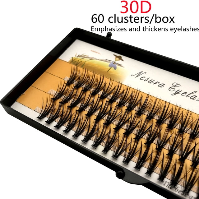 1 caja de 60 racimos de pestañas de extensión 20/30D, pestañas individuales, pestañas postizas gruesas naturales, paquete de pestañas individuales Tan Jianjun unisex