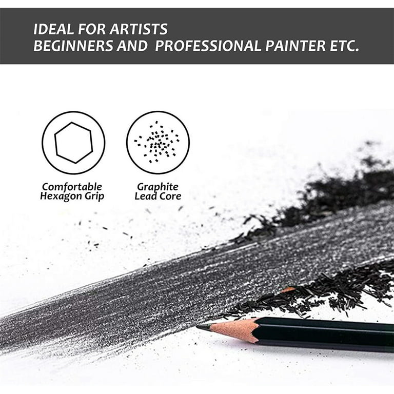 Buy SYGAProfessional Sketch and Drawing Pencils ，Art Pencil Box Contains 12  Pieces Set B 2B 3B 4B 5B 6B 7B 8B HB H 2H F Online at desertcartDenmark