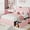 Pink, variant on Twister.CK Twin Size Bed Frame, Boucle Upholstered Platform Bed with 2 Flexible Drawers, Bookcase Headboard, No Box Spring Needed, Beige
