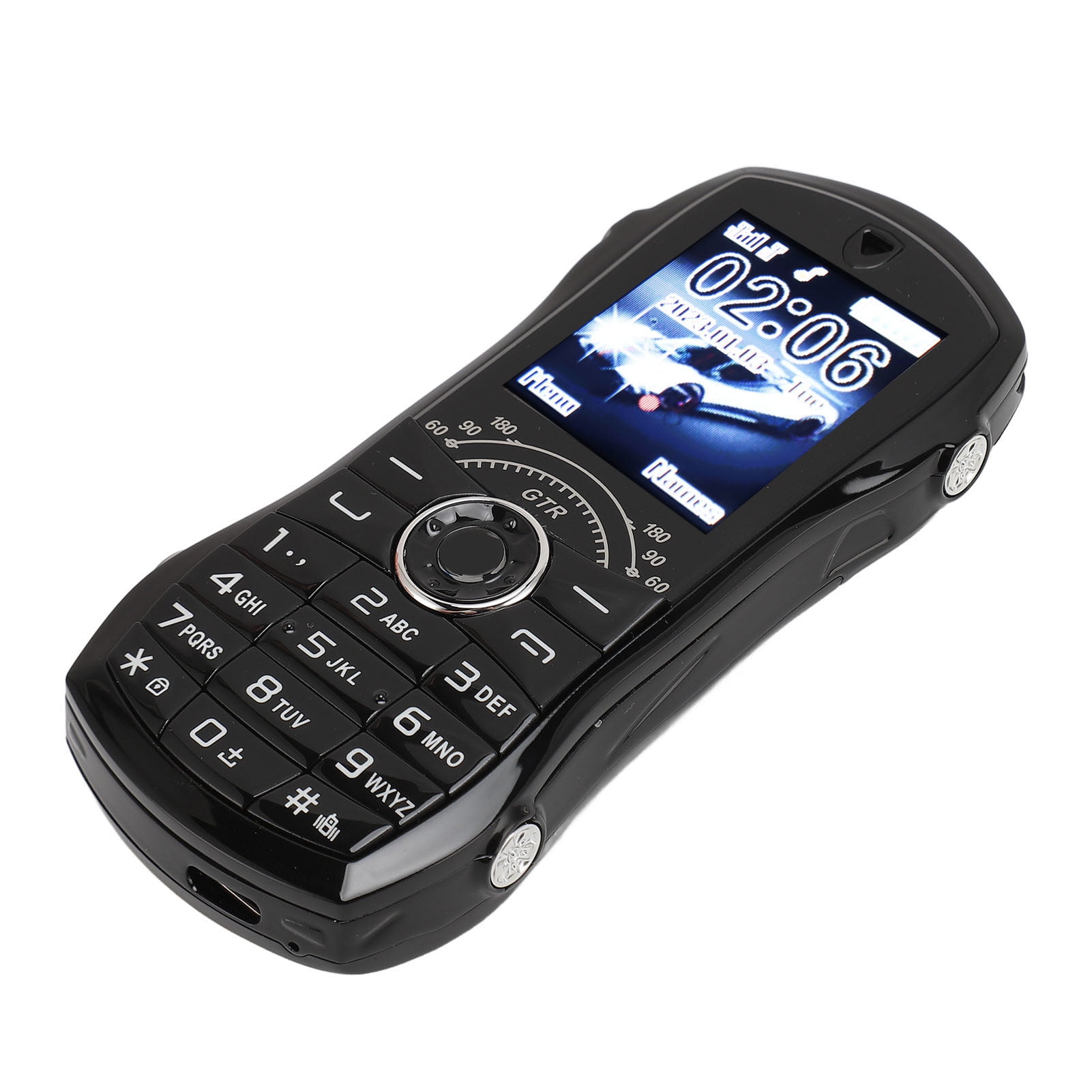 Car Shape Big Button Seniors Cell Phone 1.8" Dual SIM Unlocked Emergency Dial Sound Mobile Phone for Elderly Kids Black
