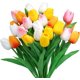 thumbnail image 1 of Flores Artificiales de Tulipán, Tulipanes Artificiales, Tulipanes Táctiles Decoración para Fiesta, Boda, Hogar, Evento, Centros de Mesa, Ramo, 1 of 4