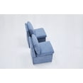 thumbnail image 5 of Modern Linen Dining Chairs Set of 2 with Casters and Storage - Blue, 5 of 11