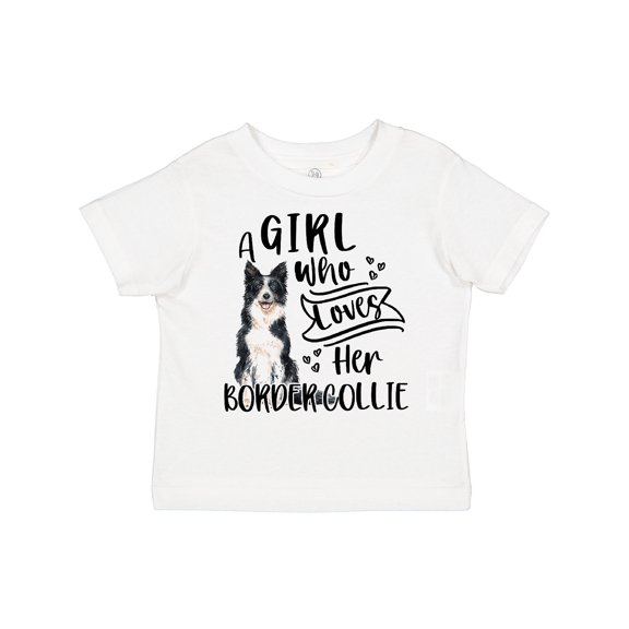 Inktastic A Girl Who Loves Her Border Collie Boys or Girls Toddler T-Shirt