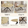 thumbnail image 2 of 45.3" Round Dining Table Set, Mid Century Modern Round Dining Table for 4 Person, with Steel Legs, Coffee Table for Kitchen Dining Room, Office, Save Space, 2 of 3