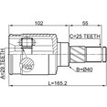 thumbnail image 2 of Febest INNER CV JOINT RIGHT 29X40X25 # 0211-Z11AT OEM 39711-3U000, 2 of 2