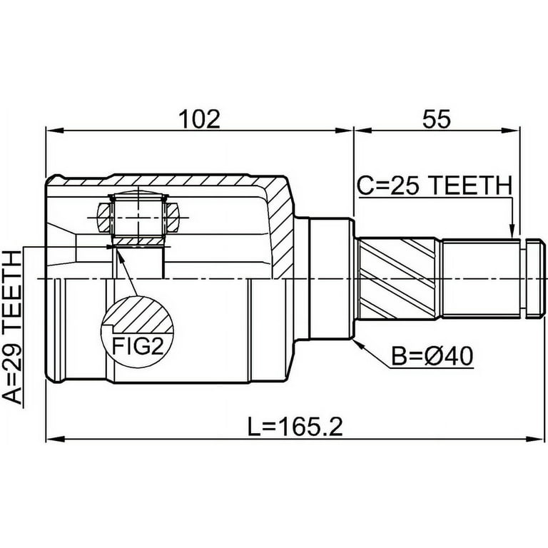 Febest INNER CV JOINT RIGHT 29X40X25 # 0211-Z11AT OEM 39711-3U000