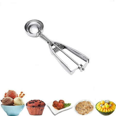 

Ice Cream Scoop Stainless Steel Cookie Biscuit Scoop for Baking Ice Ball Scoop Fruit Digging with Trigger Release M size