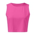 thumbnail image 4 of Rhuody Women'S Tank Tops Sleeveless Racer Back Neck Crop Tops Solid Color Sport Shirts Trend Clothes 5Xl Hot Pink, 4 of 4