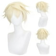 thumbnail image 2 of Blonde Claire Cheveux Courts Inversés Cosplay Perruque Modelant Partie Robe Perruque, 2 of 5