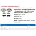 thumbnail image 2 of Front Ceramic Brake Pads and Rotor Kit - Compatible with 2007 - 2012 Nissan Altima, 2013 Nissan Altima Coupe 2008 2009 2010 2011, 2 of 2