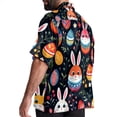 thumbnail image 3 of Easter Men's Short Sleeve Poplin Shirts with Spread Collar Tops, Casual Printed Button Down Short Summer Beach Shirts for Men and Women, 3 of 6