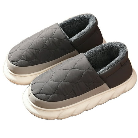 

New Winter Men Slippers Warm Home Cotton Shoes Indoor Thick Soled Non-slip Plush Slippers Bedroom Fur Slippers Plus Size