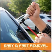 Windshield Removal Tool Kit – Heavy Duty Automotive Glass Cold Knife Cut-Out Tool with Pull Handle & Replacement Blades, Universal Car Windshield Sealant Cutter