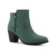 thumbnail image 1 of Unique Bargains Women's Round Toe Stacked Block Heel Zipper Ankle Boots, 1 of 7