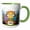 Green/White, variant on 3drose, Funny Cute Colorful Abstract Tigers Roasting Marshmallows Camping, 15oz Mug