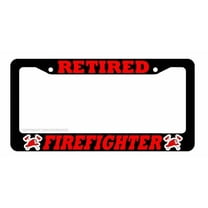 Retired Fire Fighter Firefighter Car Truck Auto License Plate Frame