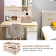 thumbnail image 4 of Shisuyan 1PC Rectangular Sundries Wooden Basket Portable Wooden Storage Box Multi-purpose Display Basket for Home Office (Brown), 4 of 8
