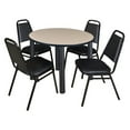 thumbnail image 2 of Regency Kee 48 in Round Breakroom Table- Mocha Walnut Top, Black Legs, 4 Restaurant Stack Chairs, 2 of 2