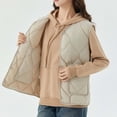 thumbnail image 3 of Women's Plus Size Quilted Puffer Vest - Button Up Sleeveless Down Jackets Warm Winter Gilet Outerwear, 3 of 6