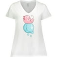 thumbnail image 3 of Inktastic Cute Axolotl Sitting on a Bubble Women's Plus Size V-Neck T-Shirt, 3 of 5